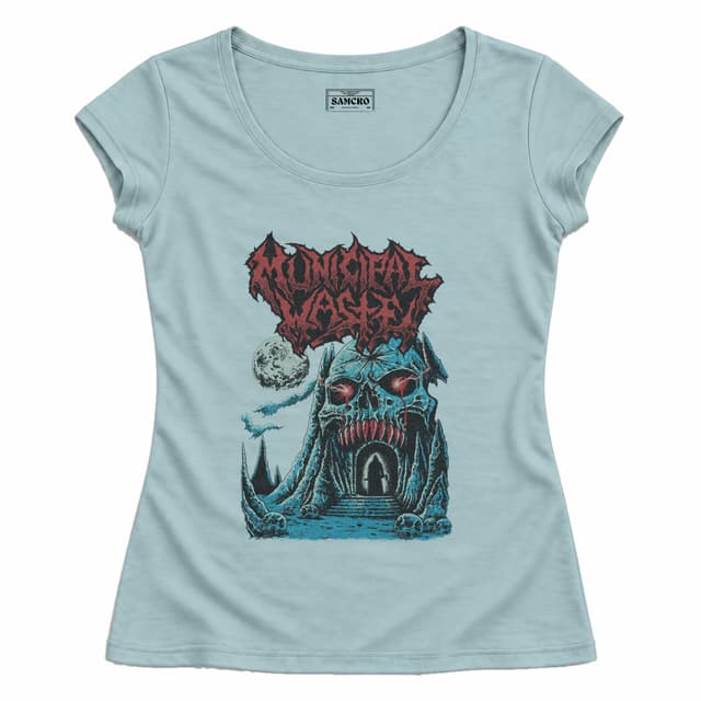 Municipal Waste - Castle Skull — Mujer entallada, Celeste