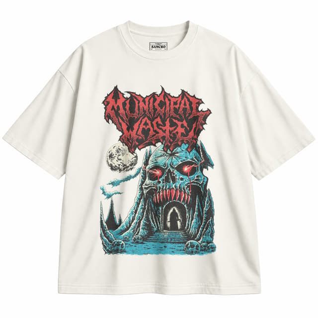Municipal Waste - Castle Skull — Unisex oversize, Crema