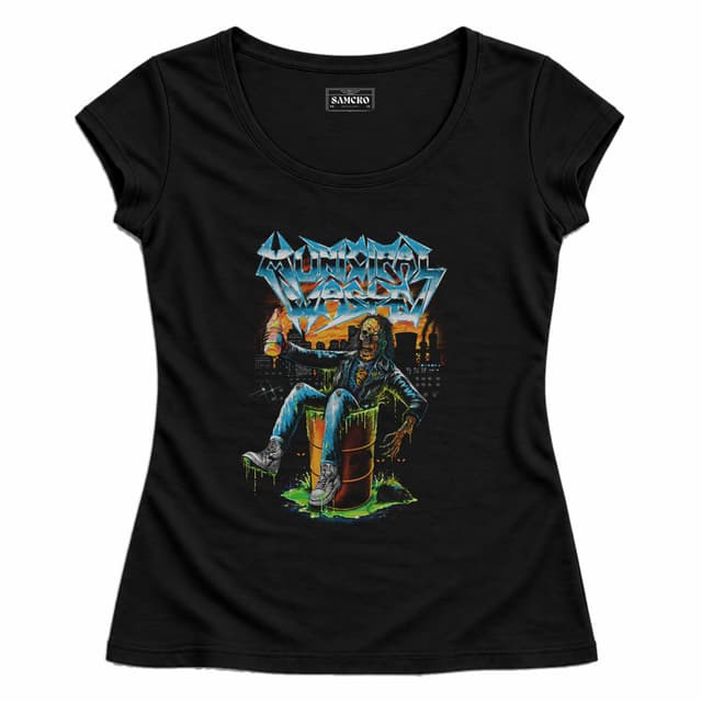 Municipal Waste - Chrome Logo — Mujer entallada, Negro