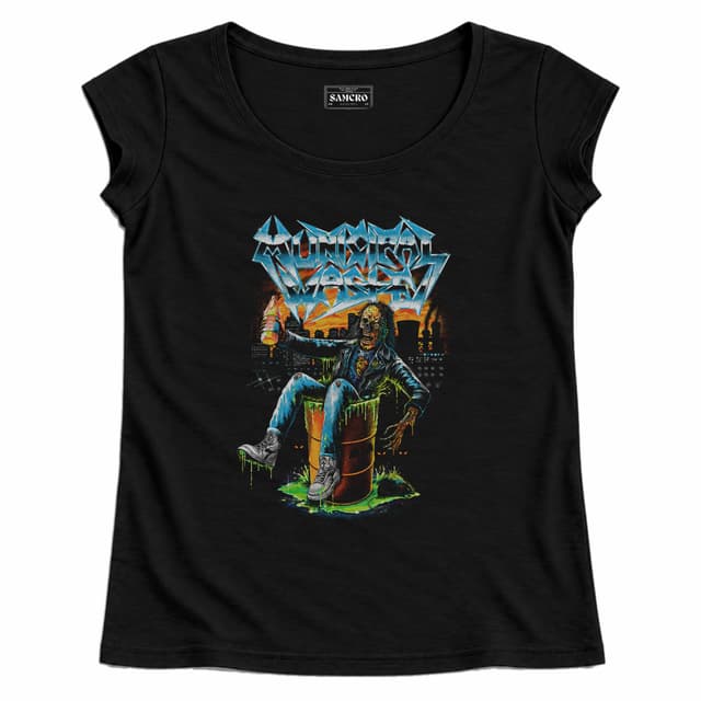 Municipal Waste - Chrome Logo — Mujer recta, Negro