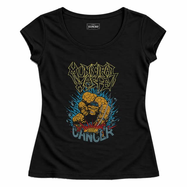 Municipal Waste - Clobberin Cancer — Mujer entallada, Negro