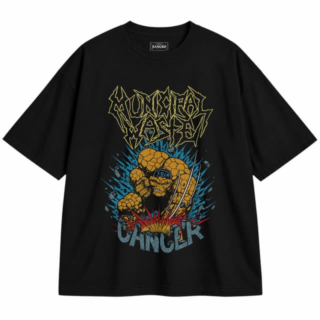 Municipal Waste - Clobberin Cancer — Unisex oversize, Negro