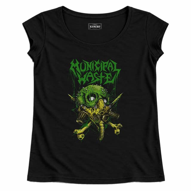 Municipal Waste - Gasmask Zombie — Mujer recta, Negro