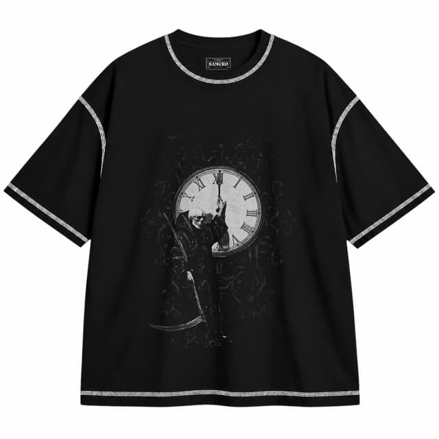 My Chemical Romance - Grim Reaper Clock — Unisex oversize, Negro con costura blanca