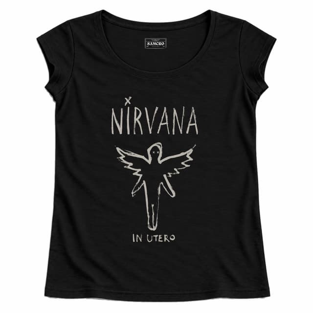 Nirvana - In Utero Brush Angel — Mujer recta, Negro