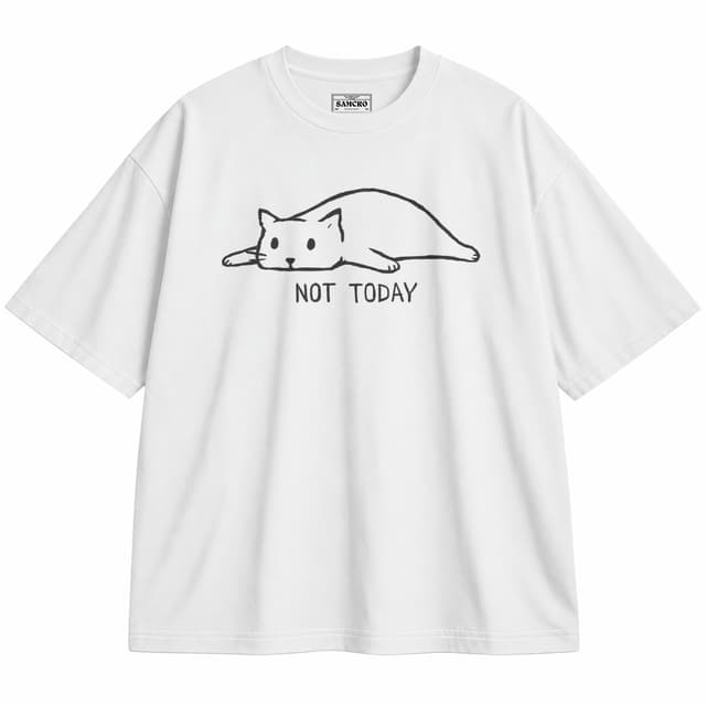 Not Today — Unisex oversize, Blanco