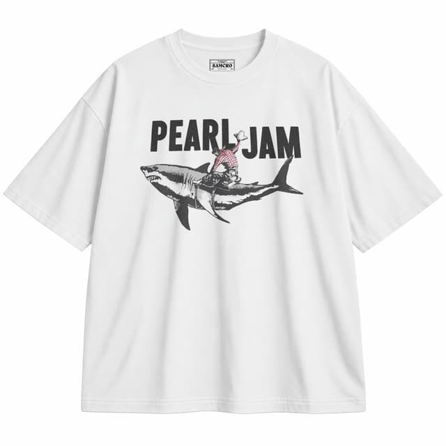Pearl Jam 16 — Unisex oversize, Blanco