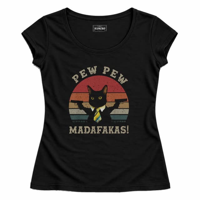 Pew Pew — Mujer entallada, Negro