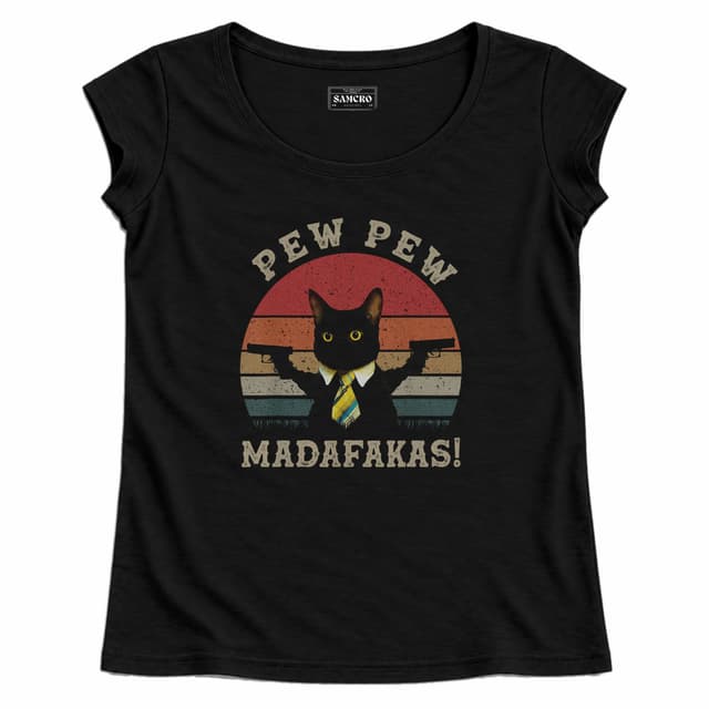 Pew Pew — Mujer recta, Negro