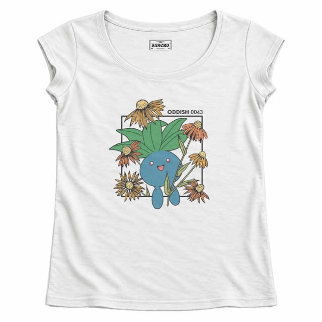 Pokemon - Oddish Field — Mujer recta, Blanco