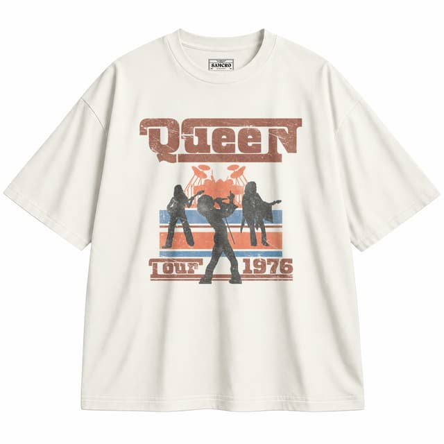 Queen - 1976 Tour Silhouettes — Unisex oversize, Crema
