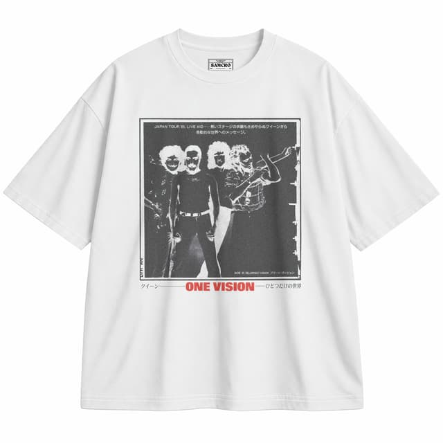 Queen - Japan Tour 85 — Unisex oversize, Blanco