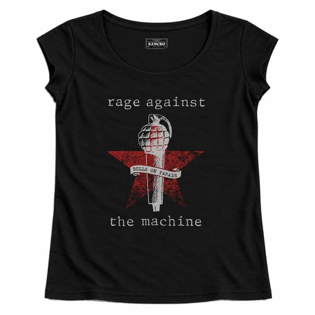 Rage Against the Machine - Bulls on Parade Mic — Mujer recta, Negro