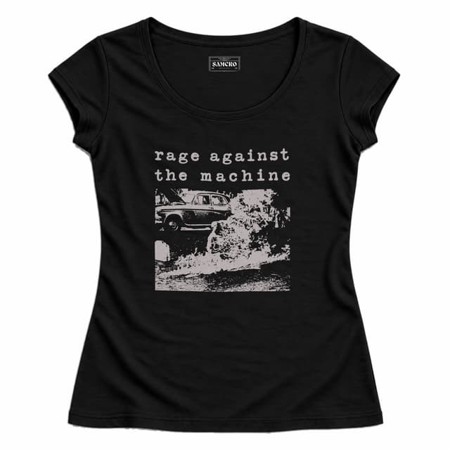 Rage Against the Machine - Burning Monk — Mujer entallada, Negro