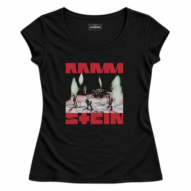 Rammstein - Escenario en Vivo Tipografia Roja — Mujer entallada, Negro