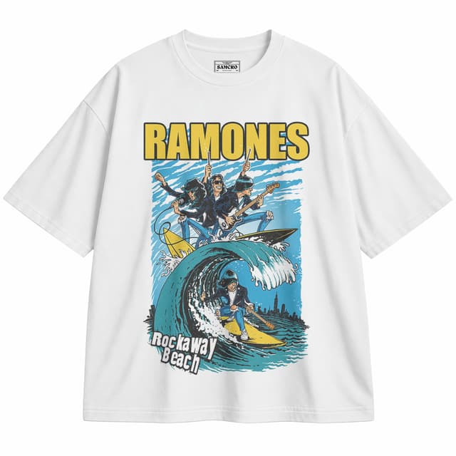 Ramones 9 — Unisex oversize, Blanco