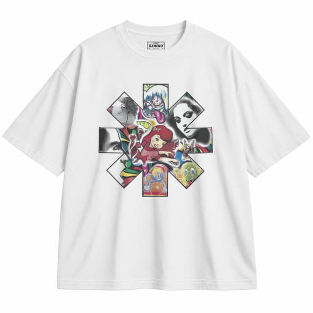 Red Hot Chili Peppers 10 — Unisex oversize, Blanco