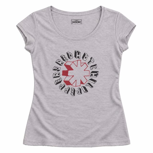 Red Hot Chili Peppers 15 — Mujer entallada, Gris