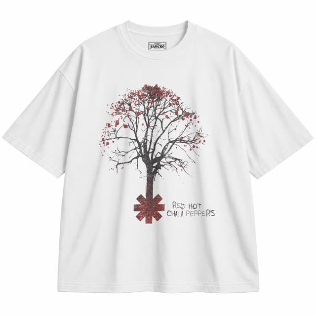 Red Hot Chili Peppers 4 — Unisex oversize, Blanco