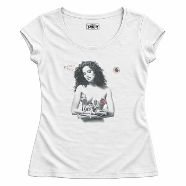 Red Hot Chili Peppers 5 — Mujer entallada, Blanco