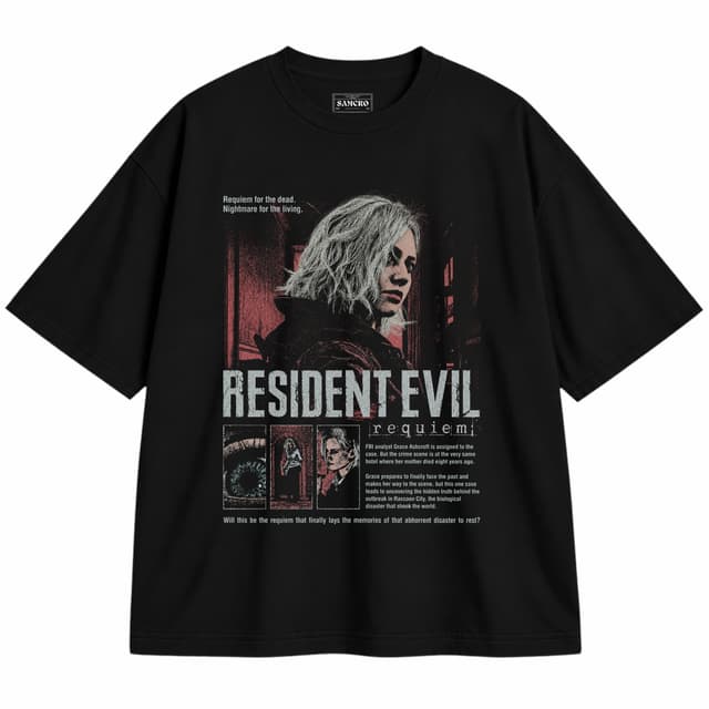 Resident Evil - Grace Ashcroft Requiem for the Dead — Unisex oversize, Negro