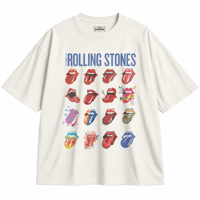 Rolling Stones 10 — Unisex oversize, Crema