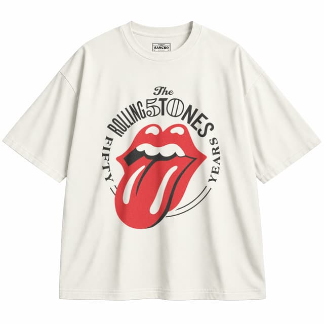 Rolling Stones 9 — Unisex oversize, Crema