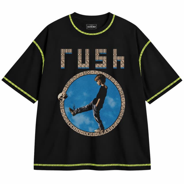 Rush - Relax Jack — Unisex oversize, Negro con costura verde