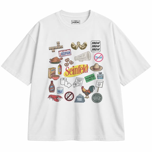 Seinfeld - Icons Collage — Unisex oversize, Blanco