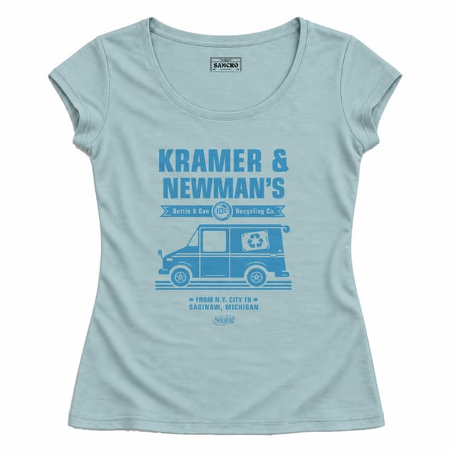 Seinfeld - Kramer Newman Recycling Van — Mujer entallada, Celeste