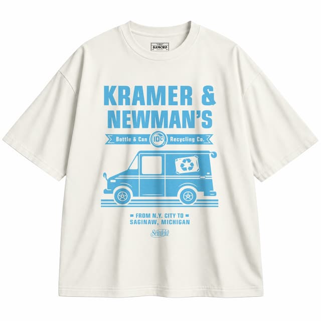 Seinfeld - Kramer Newman Recycling Van — Unisex oversize, Crema