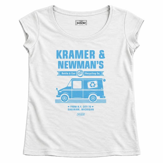 Seinfeld - Kramer Newman Recycling Van — Mujer recta, Blanco