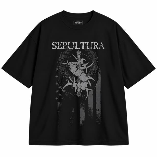 Sepultura - Quadra Tour 2022 — Unisex oversize, Negro