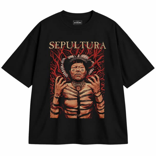 Sepultura - Roots — Unisex oversize, Negro