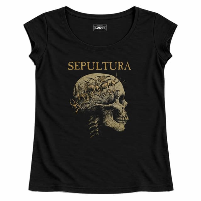 Sepultura - Skull Wings — Mujer recta, Negro