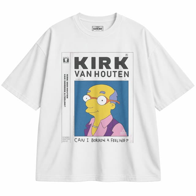 Los Simpson - Kirk Can I Borrow a Feeling — Unisex oversize, Blanco