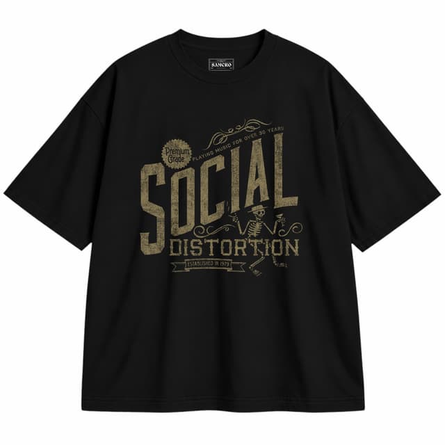 Social Distortion 3 — Unisex oversize, Negro