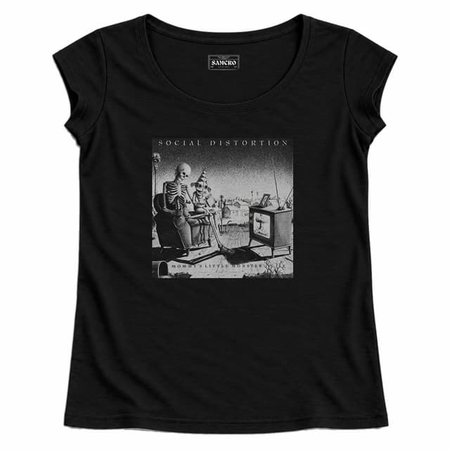 Social Distortion - Mommys Little Monster Cover — Mujer recta, Negro