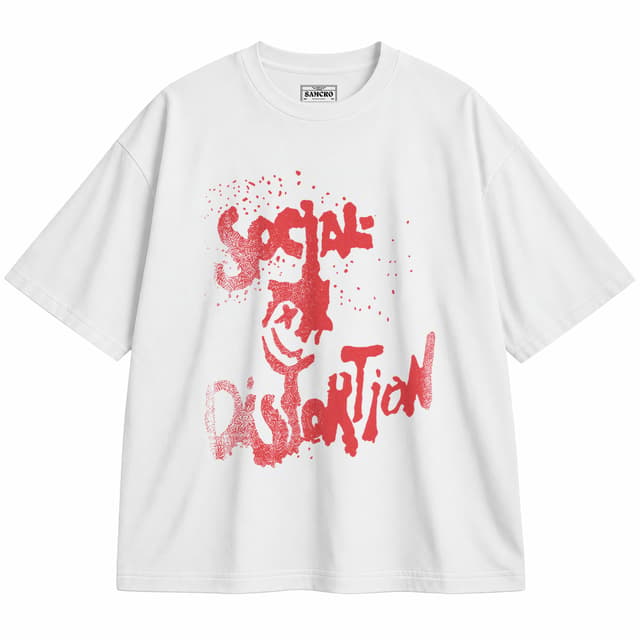 Social Distortion - Red Spray Paint — Unisex oversize, Blanco