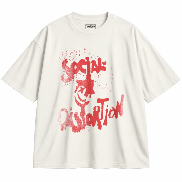 Social Distortion - Red Spray Paint — Unisex oversize, Crema