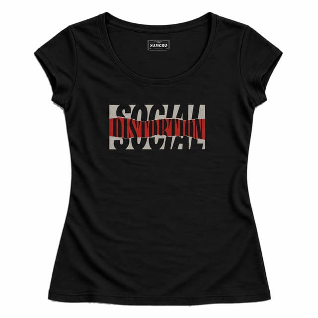 Social Distortion - Torn Logo — Mujer entallada, Negro