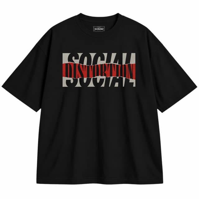 Social Distortion - Torn Logo — Unisex oversize, Negro