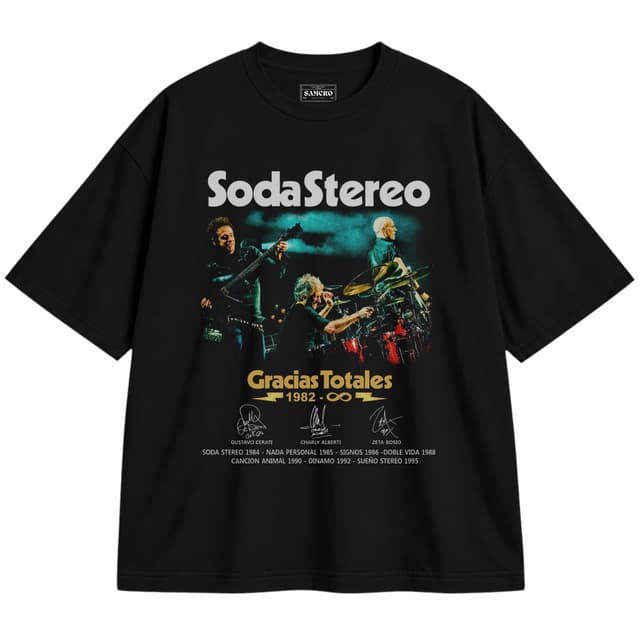 Soda Stereo 6 — Unisex oversize, Negro