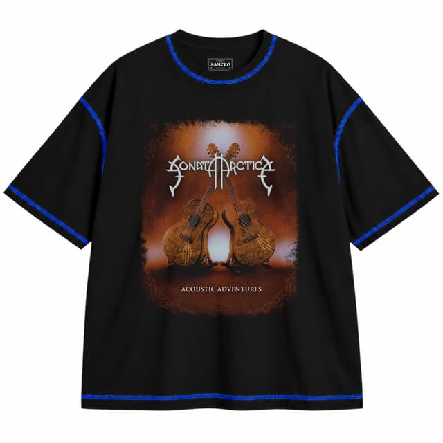 Sonata Arctica - Acoustic Adventures MMXXII Tour — Unisex oversize, Negro con costura azul