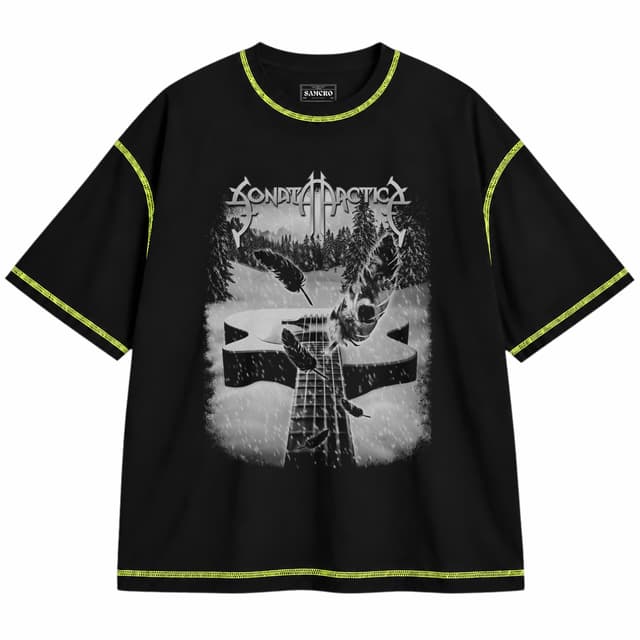 Sonata Arctica - Acoustic Adventures Volume One — Unisex oversize, Negro con costura verde