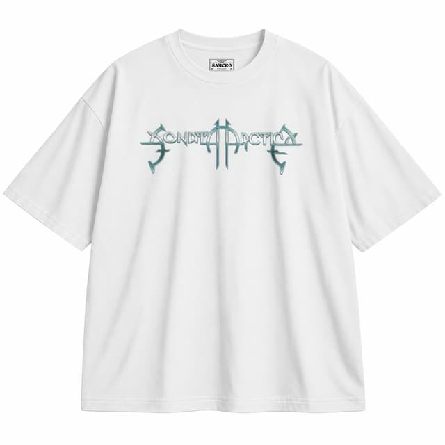 Sonata Arctica - Blue on White Logo — Unisex oversize, Blanco