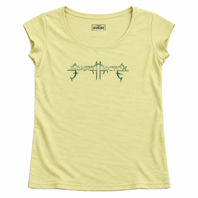 Sonata Arctica - Blue on White Logo — Mujer recta, Amarillo