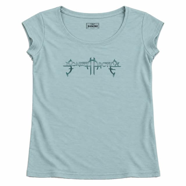 Sonata Arctica - Blue on White Logo — Mujer recta, Celeste