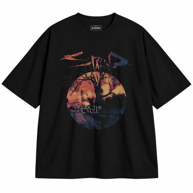 Staind - Break the Cycle Sunset Tree — Unisex oversize, Negro
