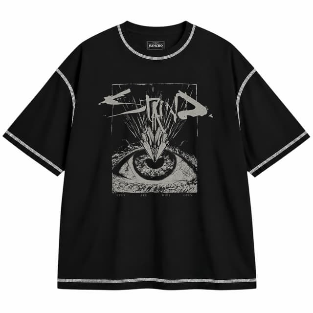 Staind - Eyes Wide Open — Unisex oversize, Negro con costura blanca